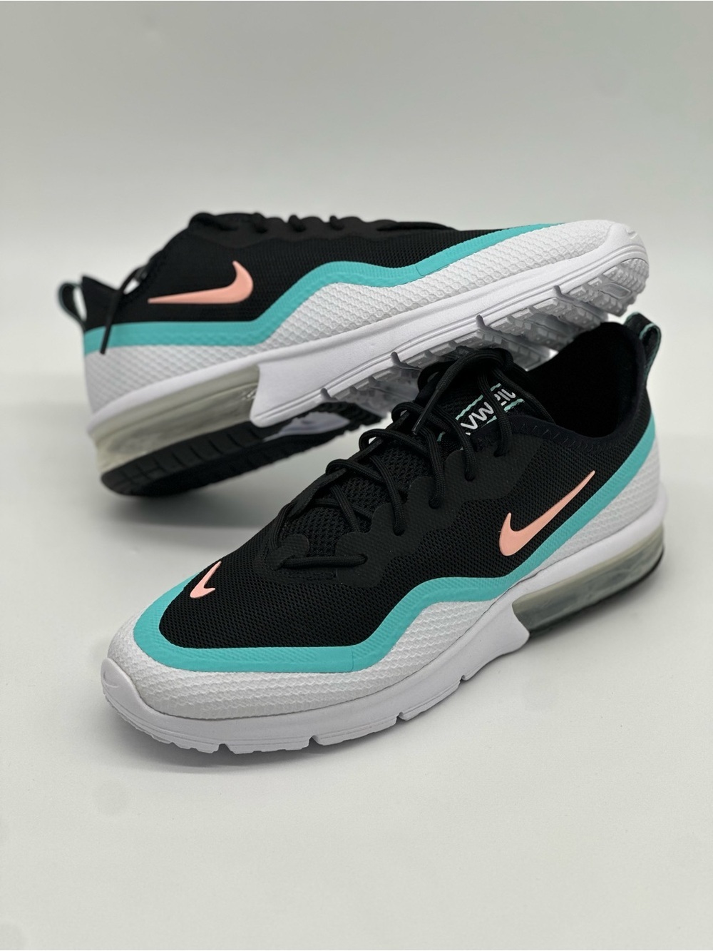 Nike Women’s Black Turquoise Pink Air Max-Style Sneakers - Picture 9 of 10